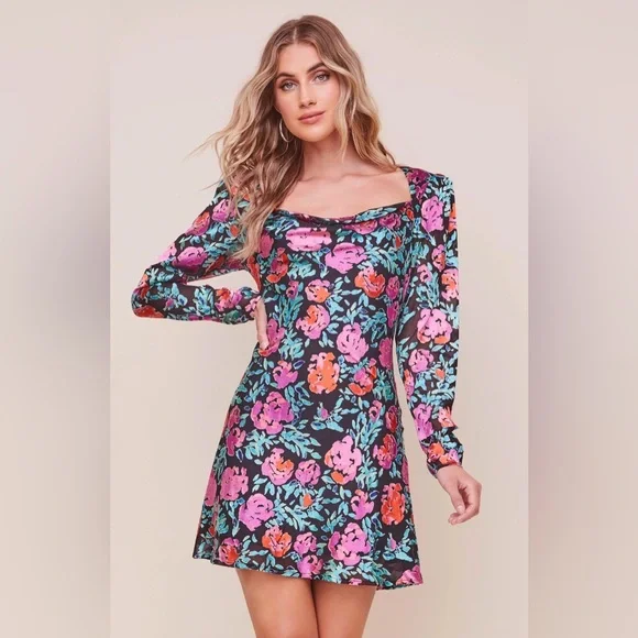 knee length dresses for ladies Revery Floral Long Sleeve Maxi Dress main image 0
